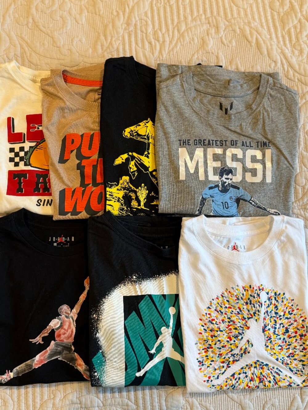 Boys T-Shirt Lot Size L 12-14 / 14-16 Jordan Nike Levi’s 7 Shirts